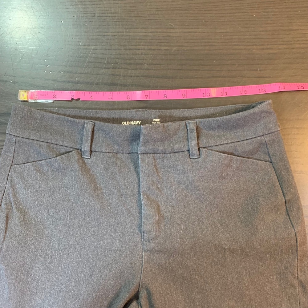Old Navy Pixie Pants Womens 2 High Rise‎ Slim Pockets Gray Career Church Office - Picture 7 of 11